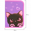 Пенал BRAUBERG, 1 отделение, 2 откидные планки, полиэстер, 21х14 см, "Paw prints", 273526