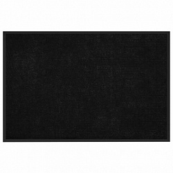 Коврик придверный 80х120 см, ЧЕРНЫЙ, влаго-грязезащитный, 430 г/м2, ребристый, ЛЮБАША СТАНДАРТ, 701036