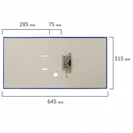 Папка-регистратор, покрытие пластик, 75 мм, ПРОЧНАЯ, с уголком, BRAUBERG, синяя, 226596
