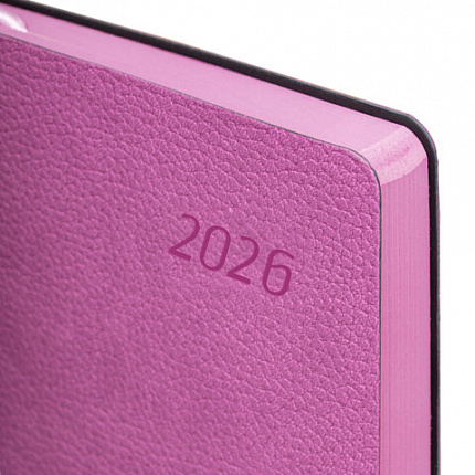 Ежедневник датированный 2026 А5 138x213 мм, BRAUBERG "Stylish", под кожу, гибкий, розовый, 117099