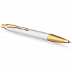 Ручка шариковая PARKER "IM Premium Pearl GT", жемчужный лак, позолота, синяя, 2143643