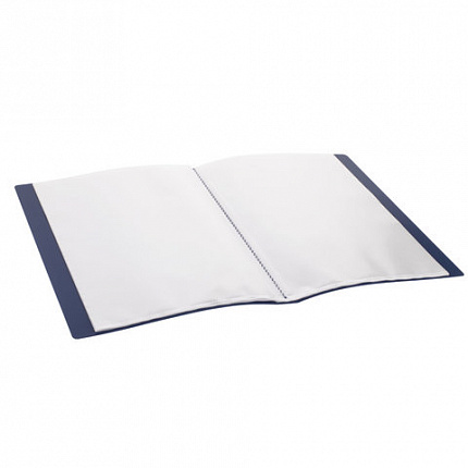 Папка 40 вкладышей BRAUBERG "Contract", синяя, вкладыши-антиблик, 0,7 мм, бизнес-класс, 221777