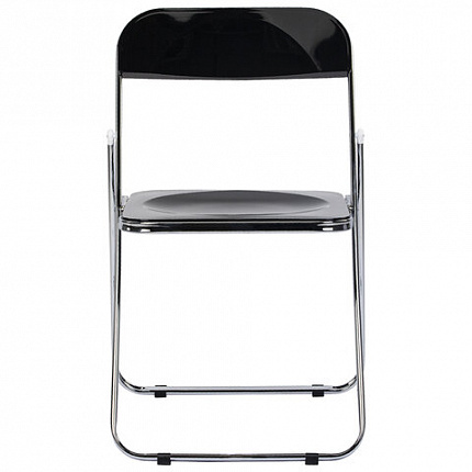 Стул складной глянцевый черный BRABIX "Style CF-015", хромированный каркас, пластик, 533248