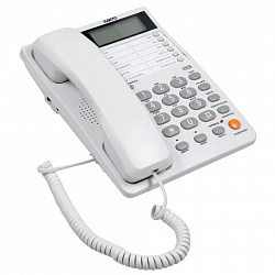 Телефон SANYO RA-S408W, спикерфон, память 55 номеров, тональный / импульсный режим, белый