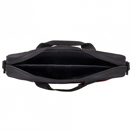 Сумка портфель BRAUBERG PRACTICAL с отделением для ноутбука 15,6", "Red line", черная, 29х40х7 см, 270829