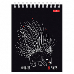 Блокнот МАЛЫЙ ФОРМАТ А6, 60 л., гребень, картон, клетка, HATBER, "Нескучные герои", 088310, 60Б6В1гр