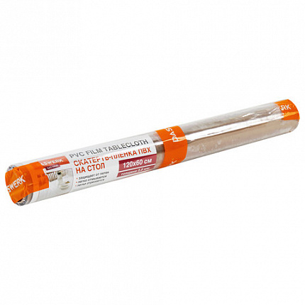 Коврик-подкладка, скатерть ПВХ прозрачная, гибкое/мягкое стекло, 120х60 см, 0,8 мм, DASWERK (ДАСВЕРК), 607878