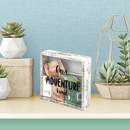 Рамка-копилка 14х14 см для фото 13,5х13,5 см, стекло, МДФ, BRAUBERG "Adventure", 391257