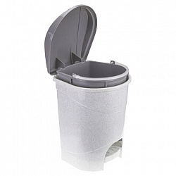 Ведро мусорное с КРЫШКОЙ и ПЕДАЛЬЮ 19 литров, 39х30,5х30,5 см, серое, IDEA, М2892