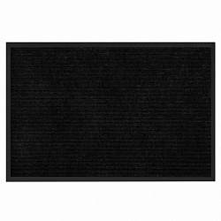 Коврик придверный 60х90 см, ЧЕРНЫЙ, влаго-грязезащитный, 430 г/м2, ребристый, ЛЮБАША СТАНДАРТ, 701034