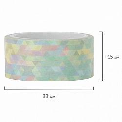 Клейкие WASHI-ленты для декора "Микс №1", 15 мм х 3 м, 7 цветов, рисовая бумага, ОСТРОВ СОКРОВИЩ, 661709