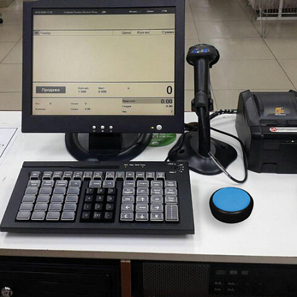 Губка для кассира, диаметр 81 мм, круглая, STAFF, 237951, 48