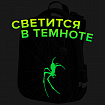 Ранец BRAUBERG SHINY, 2 отделения, с брелоком, "Опасный паук", СВЕТЯЩИЙСЯ РИСУНОК, 38х28х14 см, 274425