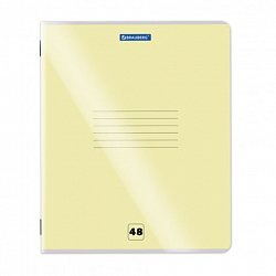 Тетрадь пластиковая обложка (прозрачная) А5, 48 листов, скоба, клетка, BRAUBERG "Smart Cover", АССОРТИ (микс в спайке), 405041