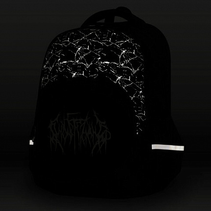 Рюкзак BRAUBERG SOFT, 2 отделения, 3 кармана, "Lettering", СВЕТЯЩИЙСЯ, 40х31х15 см, 272034