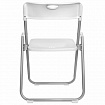 Стулья складные BRABIX "Golf Lite CF-017", КОМПЛЕКТ 4 шт., серебристый каркас, пластик, белый, 533035