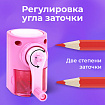 Точилка механическая BRAUBERG KIDS, для простых и цветных карандашей, корпус лавандовый, крепление к столу, 272004