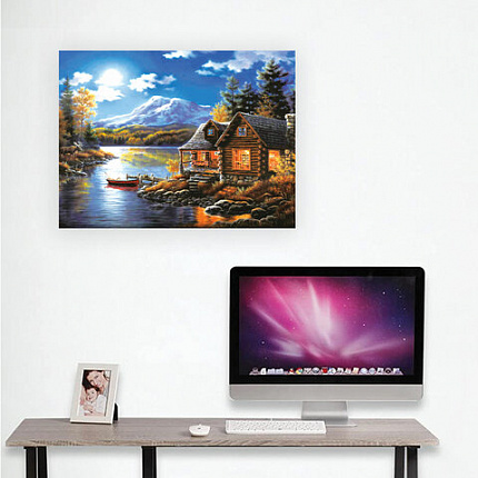 Картина стразами (алмазная мозаика) 30х40 см, ОСТРОВ СОКРОВИЩ "Вечер в горах", без подрамника, 662409