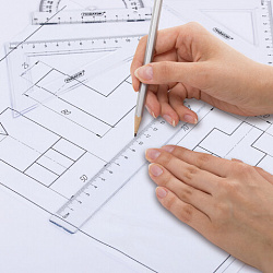 Набор чертежный ПИФАГОР (линейка 16 см, 2 треугольника, транспортир), прозрачный, европодвес, 210850