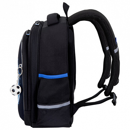 Ранец BRAUBERG STABLE, 2 отделения, с брелком, "Blue ball", 36х28х16 см, 274390