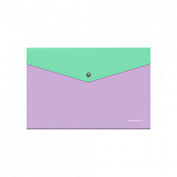 Папка-конверт с кнопкой ERICH KRAUSE "Matt Pastel Bloom", А4, до 120 листов, с карманом, ассорти, 0,18 мм, 61149