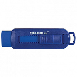 Ластик выдвижной BRAUBERG "Slider", 88х26х16 мм, синий, блистер, 271984