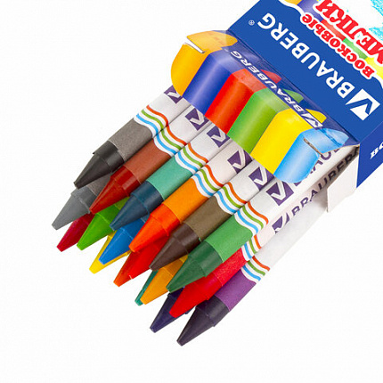 Восковые мелки BRAUBERG/ПИФАГОР, 18 цветов, 222963