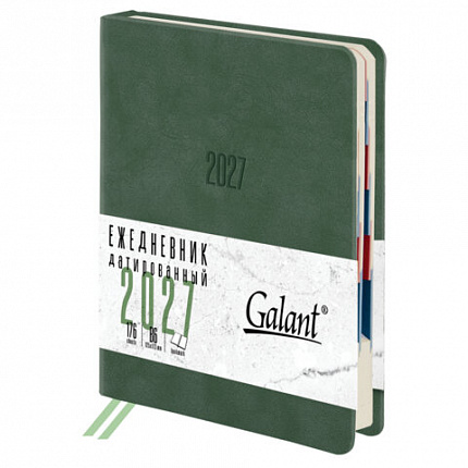 Ежедневник датированный 2027 B6 125х173мм GALANT Vivid, под кожу, зеленый, 117860