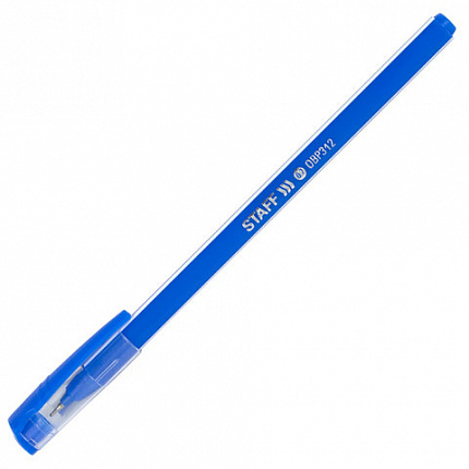 Ручка шариковая масляная STAFF Basic "OBP-312", СИНЯЯ, корпус ассорти, узел 0,7 мм, линия письма 0,35 мм, 143012