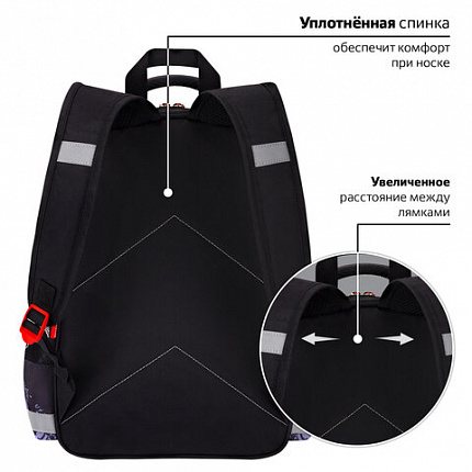 Рюкзак ПИФАГОР SCHOOL, 1 отделение, 3 кармана, "Street race", 38x28х14 см, 273169