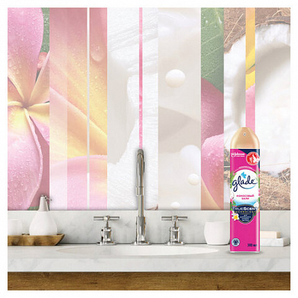 Освежитель воздуха аэрозольный 300 мл, GLADE "Кокосовый Бали", 864981