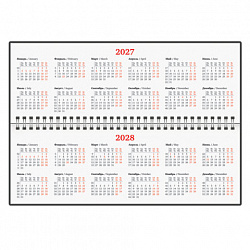 Планинг датированный 2027 305х140мм BRAUBERG Up, под кожу, черный, 118206