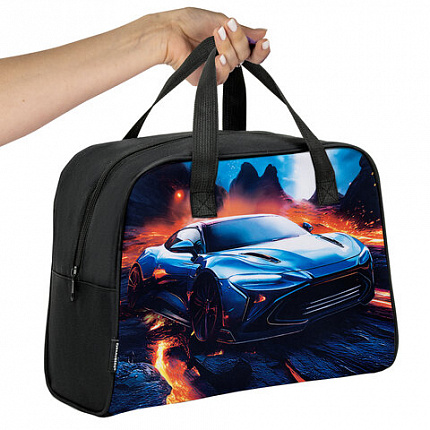 Сумка для занятий BRAUBERG с ручками, 35x25x15 см, "Звезда ралли", 274628