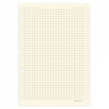 Сменный блок для тетради на кольцах А5 120 л., BRAUBERG, ПОВЫШЕННОЙ ПЛОТНОСТИ, кремовый, 403639