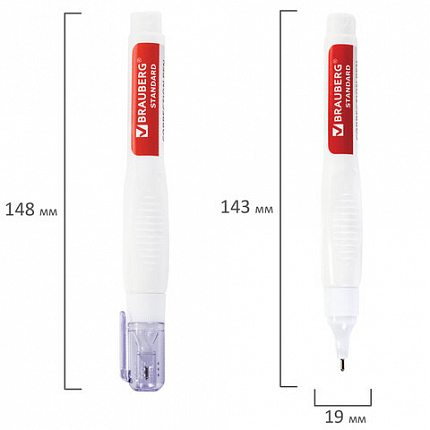 Ручка-корректор BRAUBERG, 14 мл, металлический наконечник, 226820