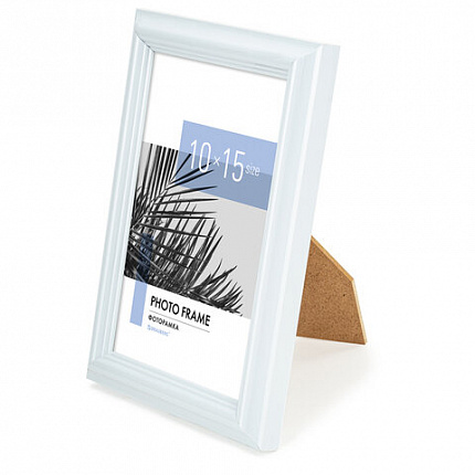 Рамка 10х15 см небьющаяся, багет 17,5 мм, пластик, BRAUBERG "Colorful", белая, 391239