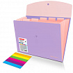 Папка-органайзер конверт на кнопке 6 отделений, BRAUBERG "Extra", A4, лиловая с персиковым, 274101