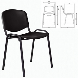 Стул STAFF "Iso Plast CF-009", черный каркас, пластик черный, 532569