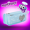 Пенал мягкий ЮНЛАНДИЯ, 2 отделения, полиэстер, "Heart", мятный, 21х6х9 см, 270257
