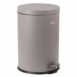 Ведро мусорное с педалью 20 литров "Classic", СЕРОЕ МАТОВОЕ, металлическое, со съемным внутренним ведром, LAIMA, 604946