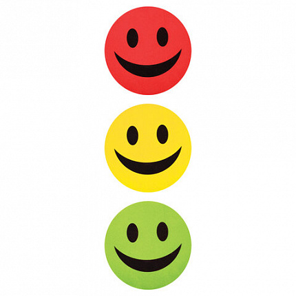 Стиратели магнитные для магнитно-маркерной доски, диаметр 90 мм, "Смайлик", КОМПЛЕКТ 3 ШТ., STAFF "Basic", ассорти, 237502