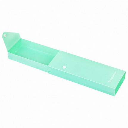 Пенал пластиковый BRAUBERG, 1 отделение, на кнопке, 20x7 см, ассорти, "Pastel", 273770