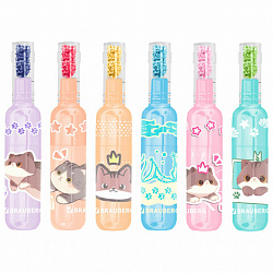 Набор текстовыделителей 6 ПАСТЕЛЬНЫХ ЦВЕТОВ, кросс-серия МИЛЫЕ КОТЫ, линия 1-5 мм, BRAUBERG, 152619