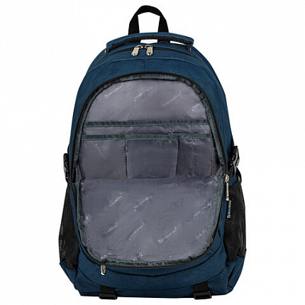 Рюкзак BRAUBERG DELTA универсальный, 2 отделения, с отделением для ноутбука, "Mercury", синий, 49х34х15 см, 226348