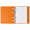 Тетрадь на кольцах А5 (180х220 мм), 120 листов, под кожу, клетка, BRAUBERG "Joy", оранжевый/светло-оранжевый, 129992