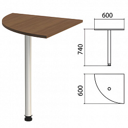 Стол приставной угловой "Эко", 600х600х740 мм, цвет орех (КОМПЛЕКТ)