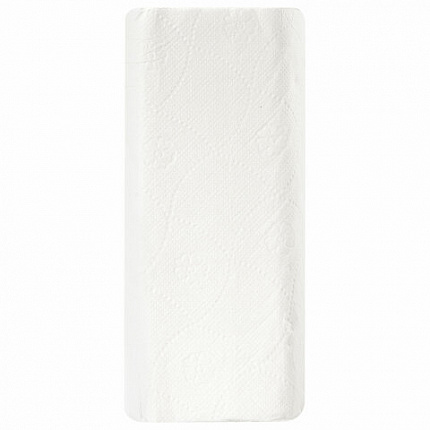 Полотенца бумажные бытовые, спайка 4 шт., 2-х слойные, (4х18 м), LAIMA, 22х23 см, белые, 128725