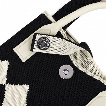 Сумочка-органайзер повседневная HEIKKI KNIT (ХЕЙКИ) кросс боди, вязаная, 17х12х5 см, "Black&White", 273793