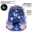Ранец BRAUBERG PREMIUM, 2 отделения, с брелоком, "Кот с бабочками", СВЕТЯЩИЙСЯ, 38х29х16 см, 273099