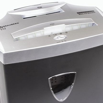 Уничтожитель (шредер) BRAUBERG S12, 4 уровень секретности, фрагменты 4х35 мм, 12 листов, корзина 25 литров, 531774
